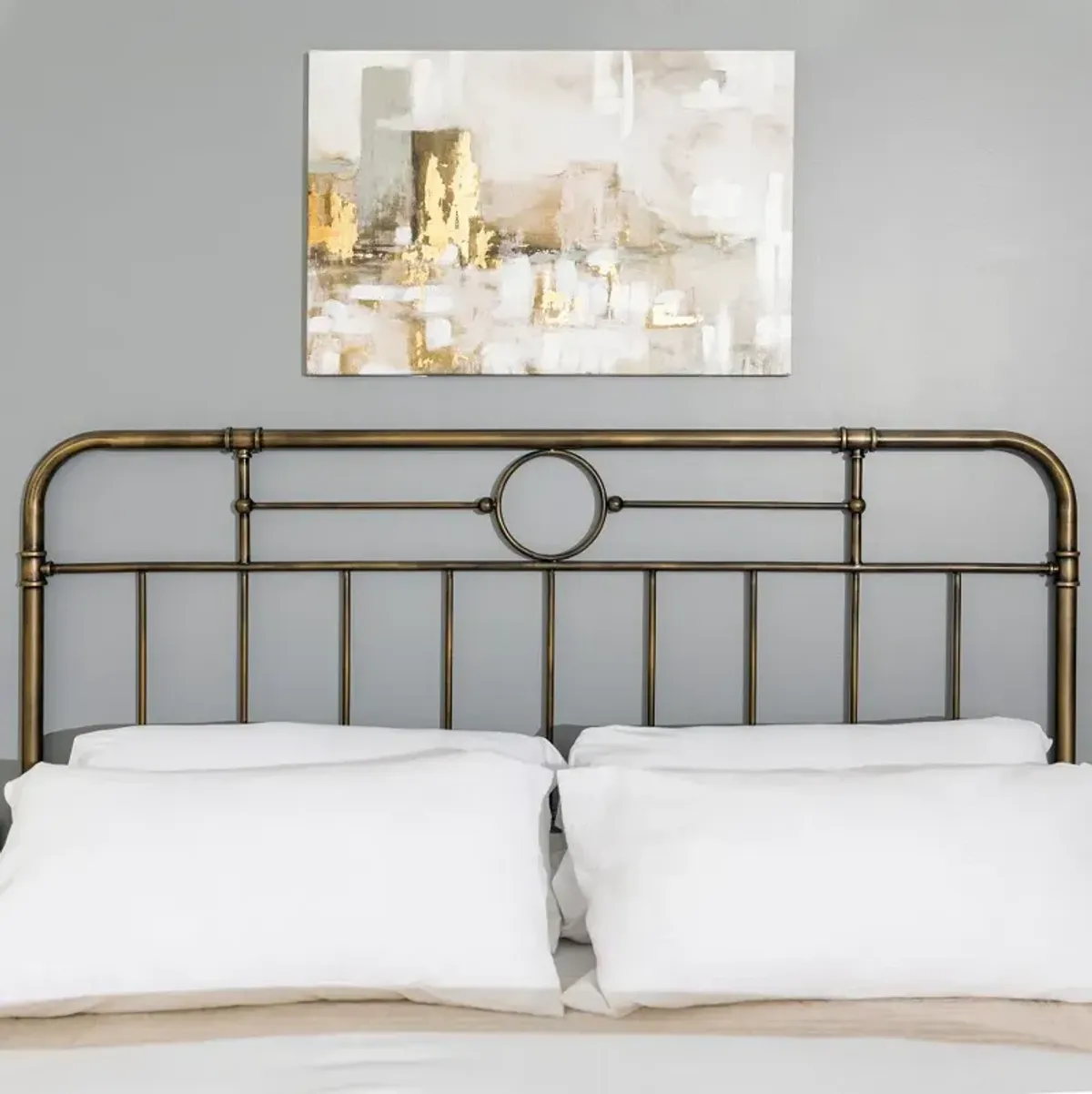 Farmhouse Bronze Metal Pipe King Bed - Walker Edison