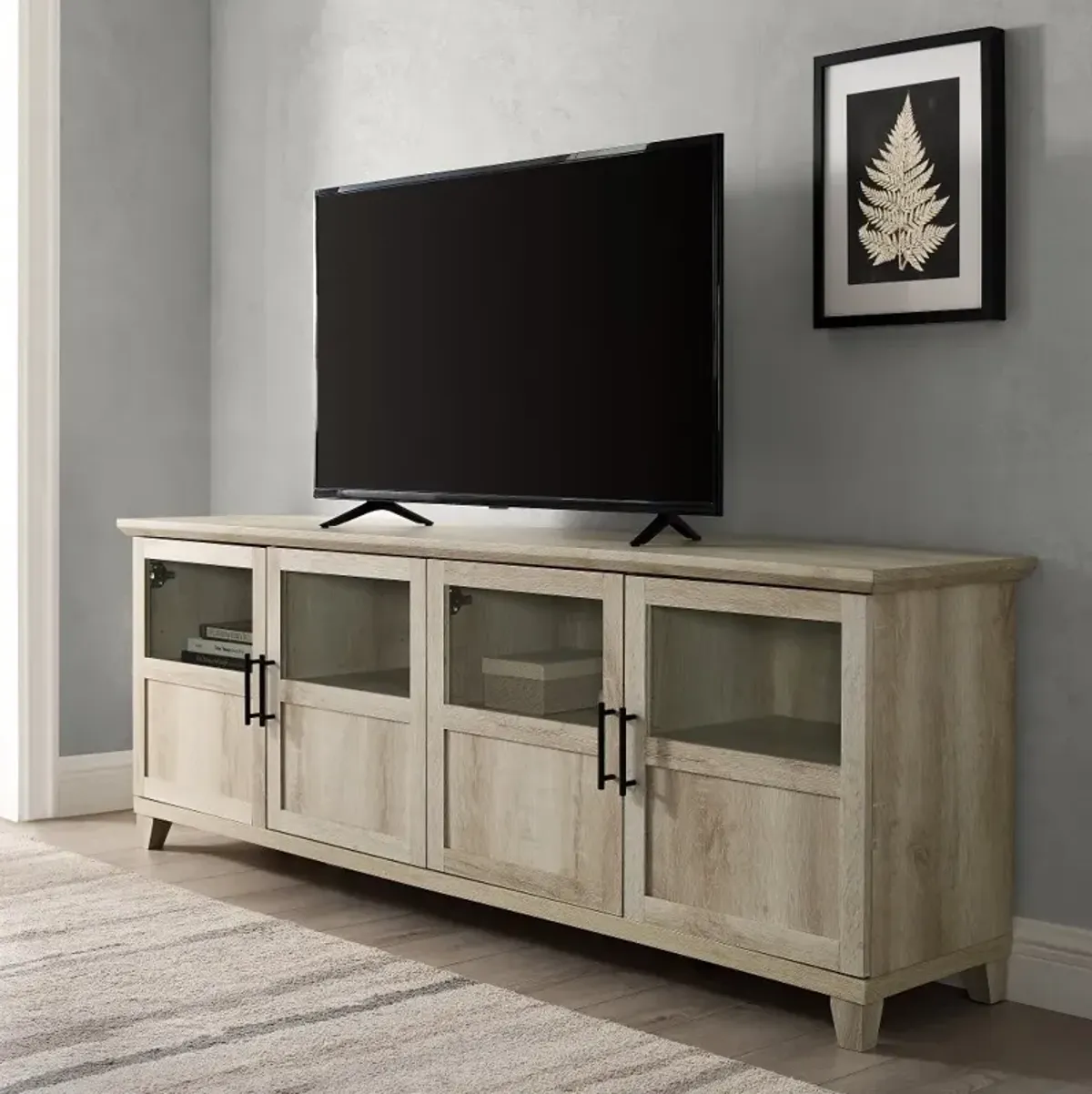 Davis White Oak 70 Inch TV Stand - Walker Edison