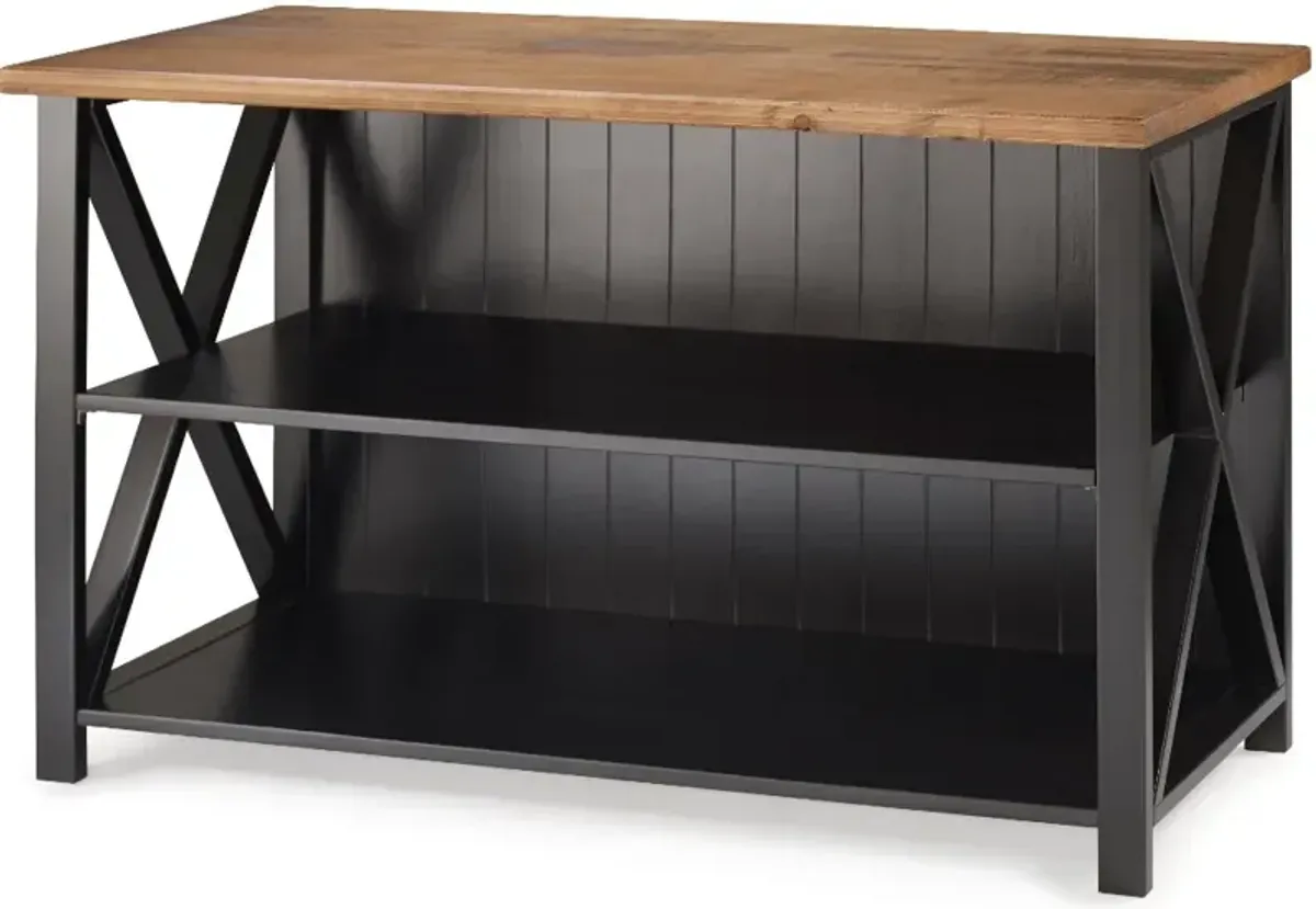 Efron Black and Wood 52 Inch Storage Console