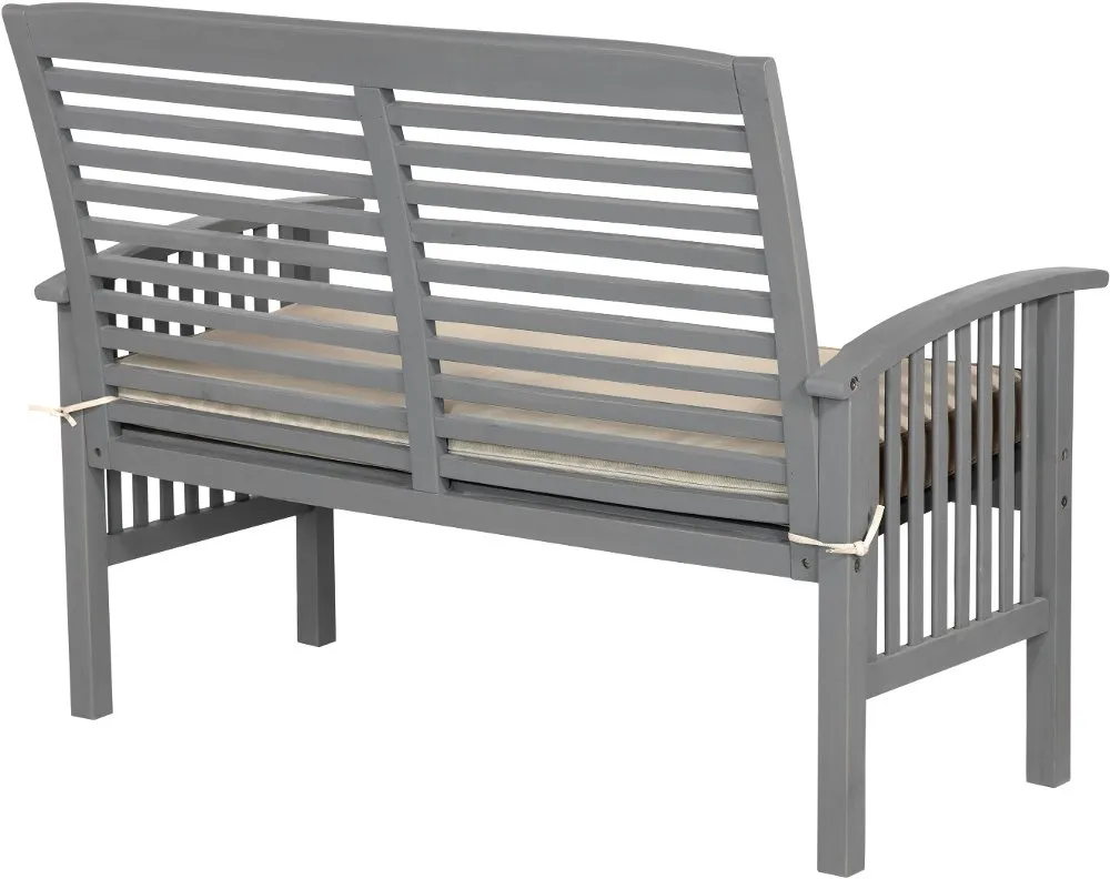 Midland Gray Patio Love Seat with Cushion - Walker Edison