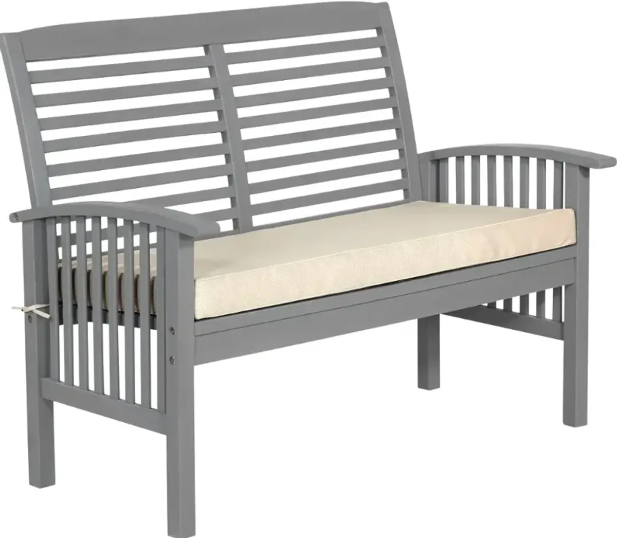 Midland Gray Patio Love Seat with Cushion - Walker Edison