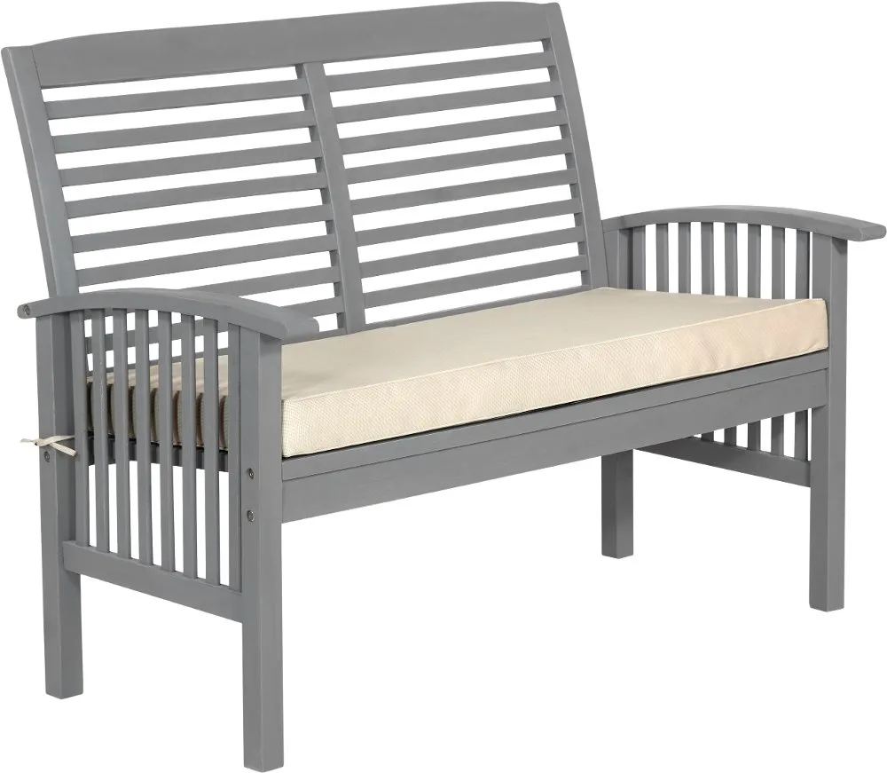 Midland Gray Patio Love Seat with Cushion - Walker Edison