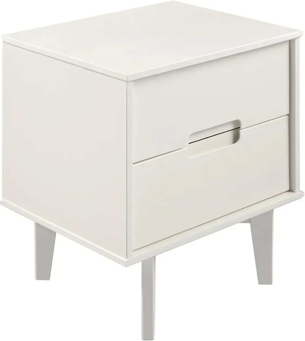 Sloane Mid-Century Modern White Nightstand - Walker Edison