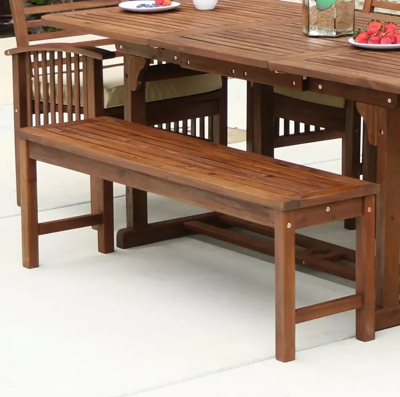 Midland Dark Brown Patio Bench - Walker Edison