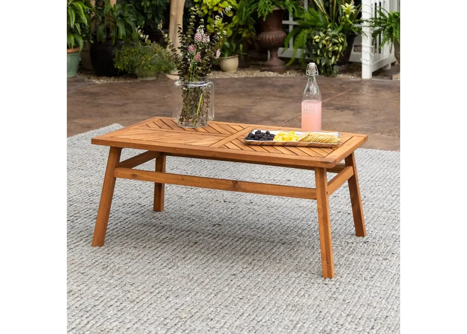 Vincent Natural Acacia Wood Patio Coffee Table