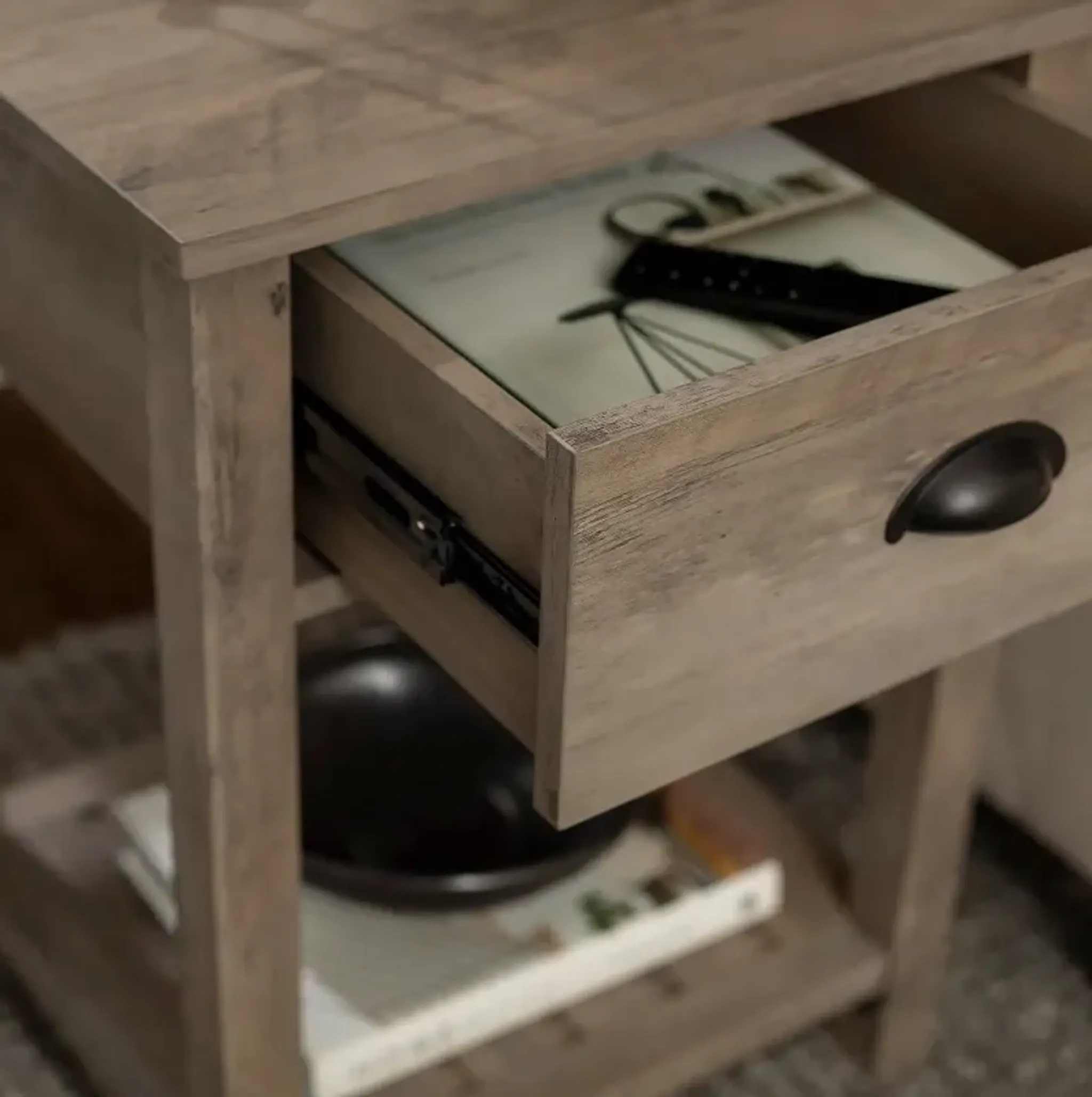 Connor Gray Wash Single Drawer Side Table Walker Edison Rc Willey ...
