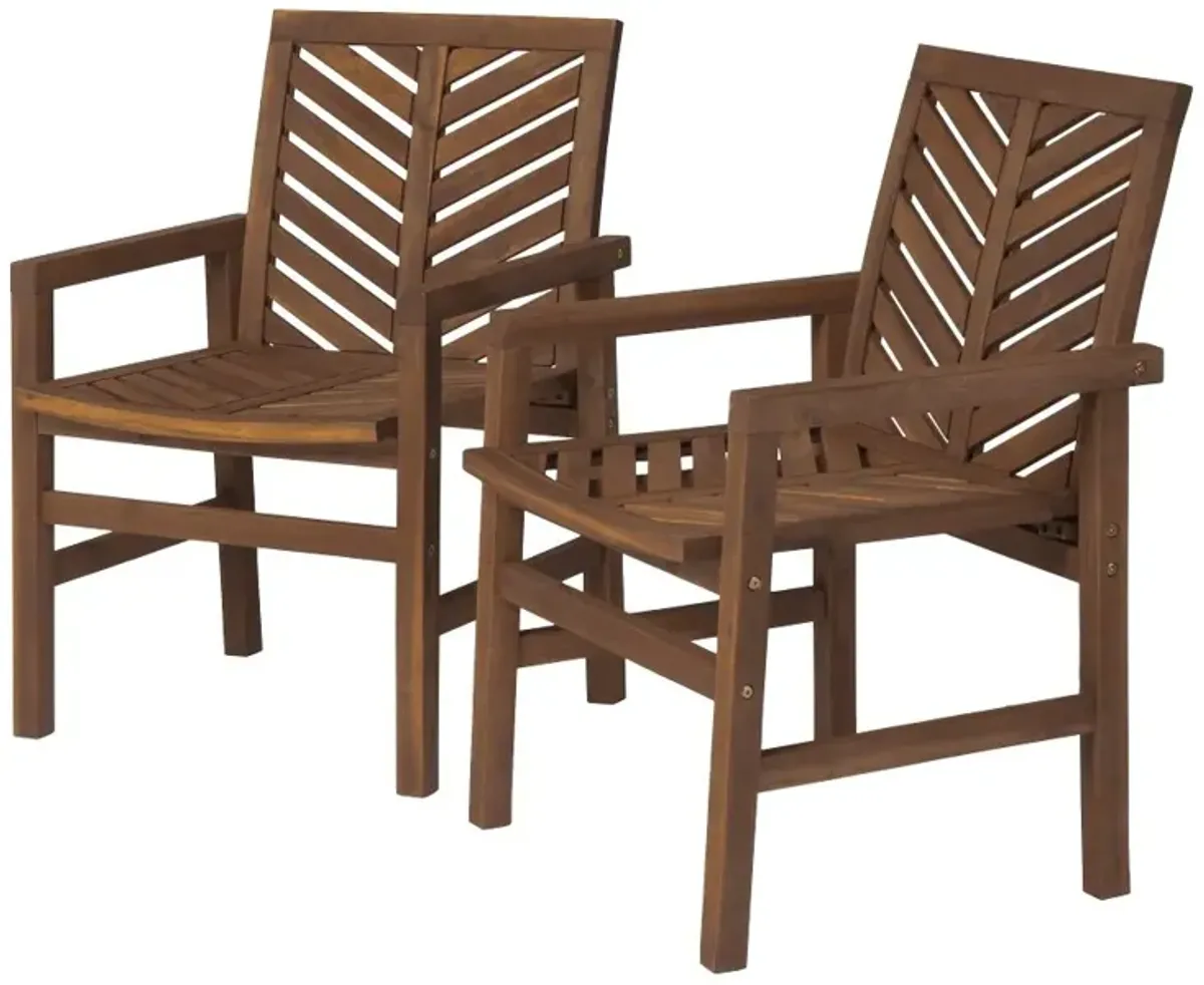Vincent Brown Patio Chairs, Set of 2