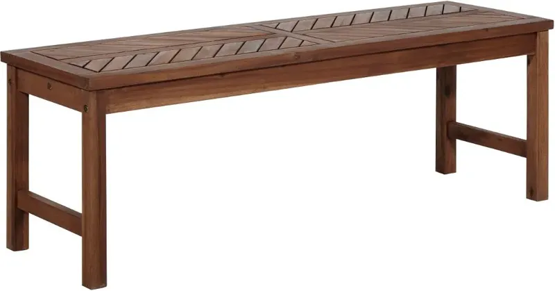 Vincent Dark Brown 53 inch Modern Patio Dining Bench - Walker Edison