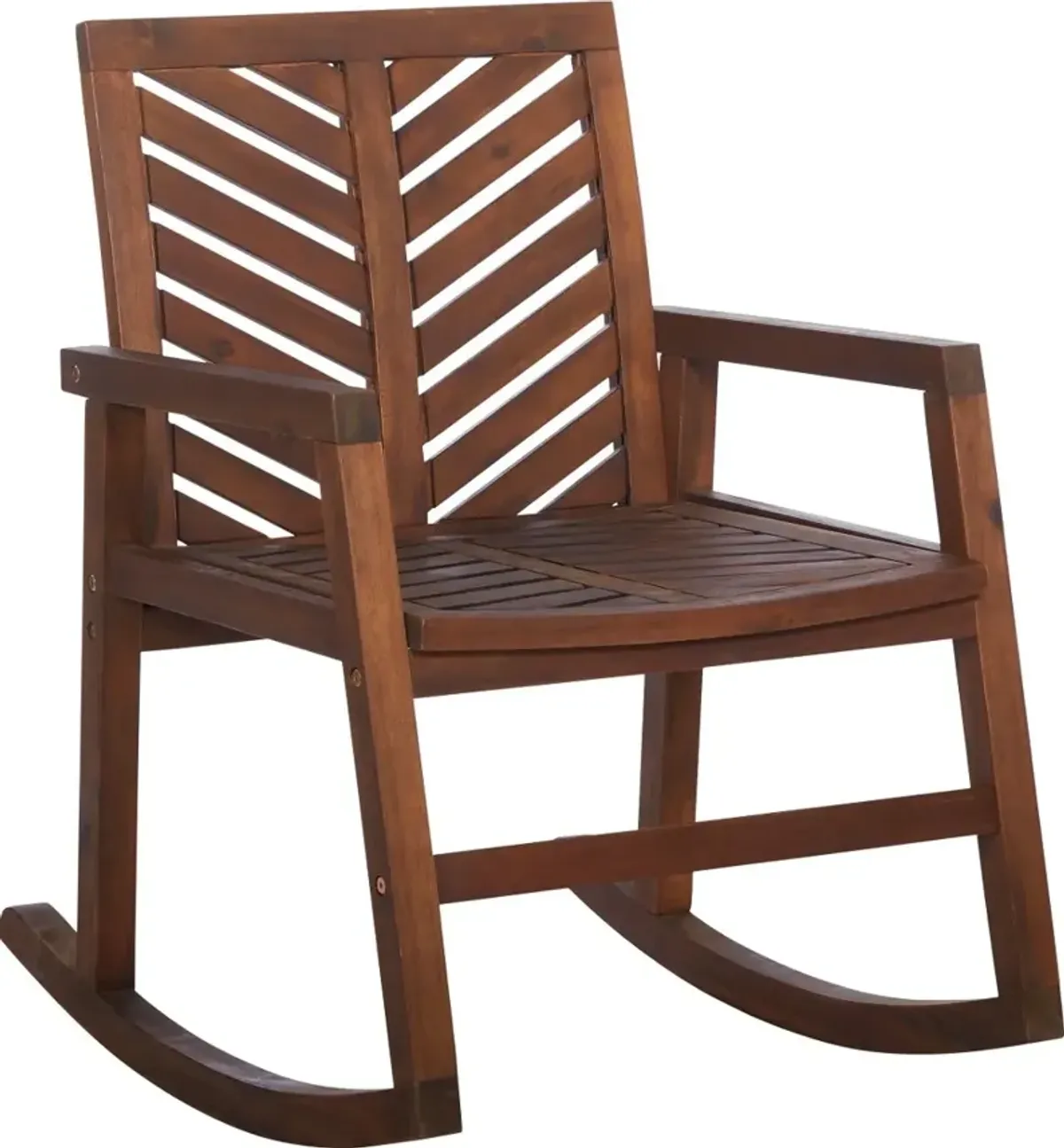 Vincent Dark Brown Chevron Rocking Chair - Walker Edison