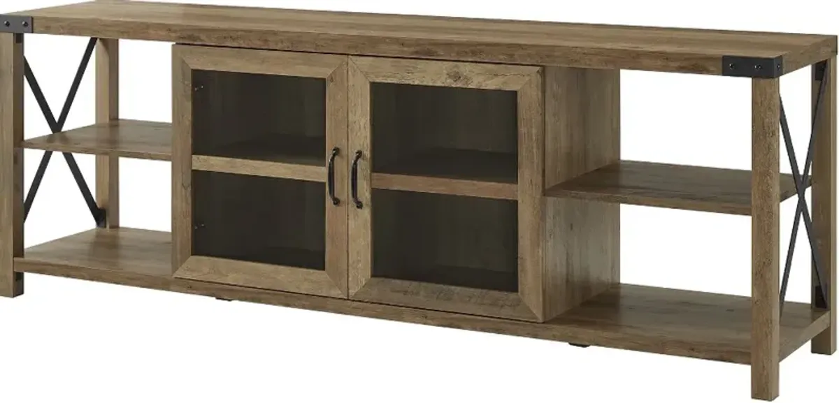 Metal X Reclaimed Barnwood 70 Inch Farmhouse TV Stand - Walker Edison