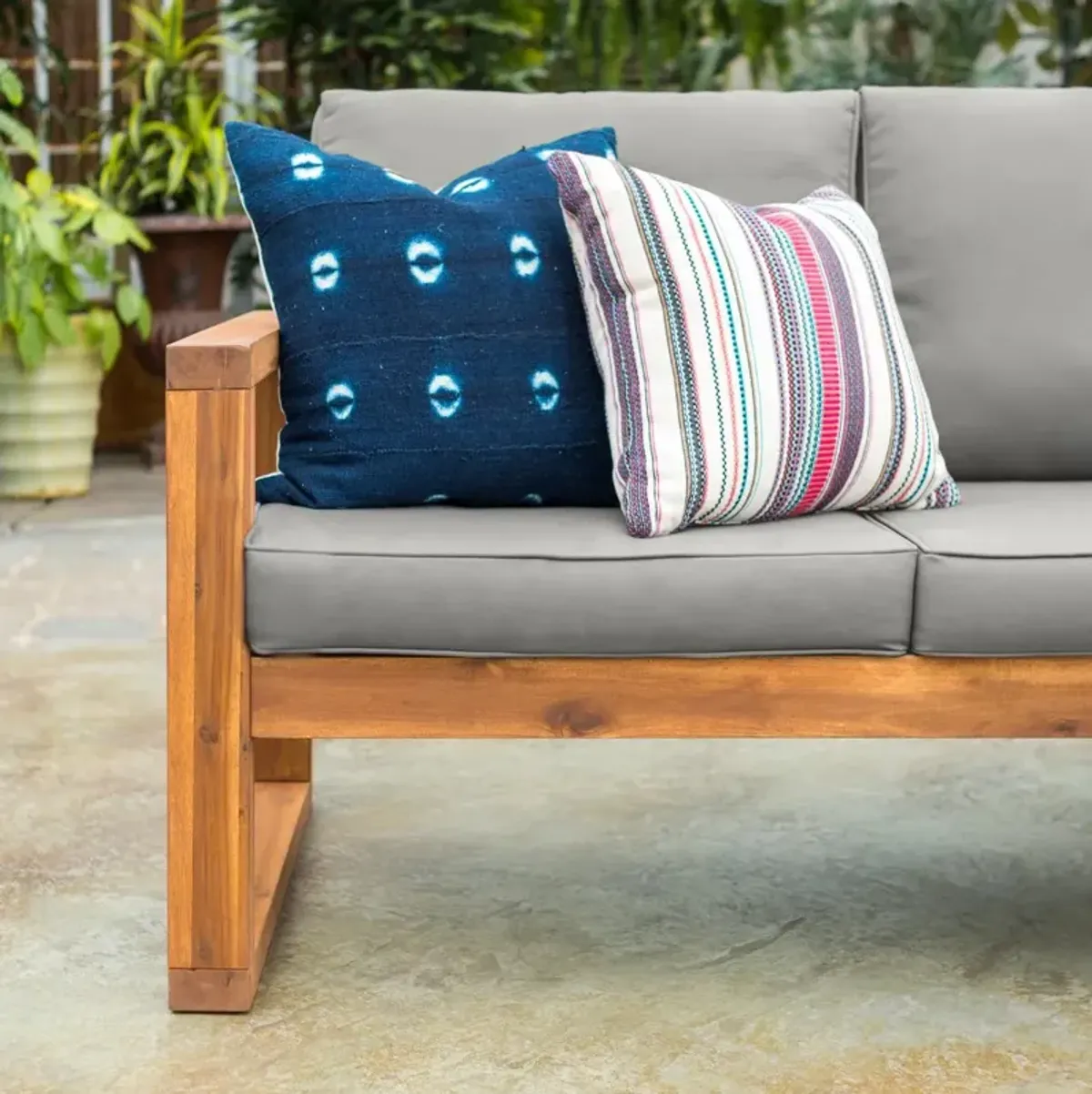 Hudson Brown Modern Patio Loveseat - Walker Edison