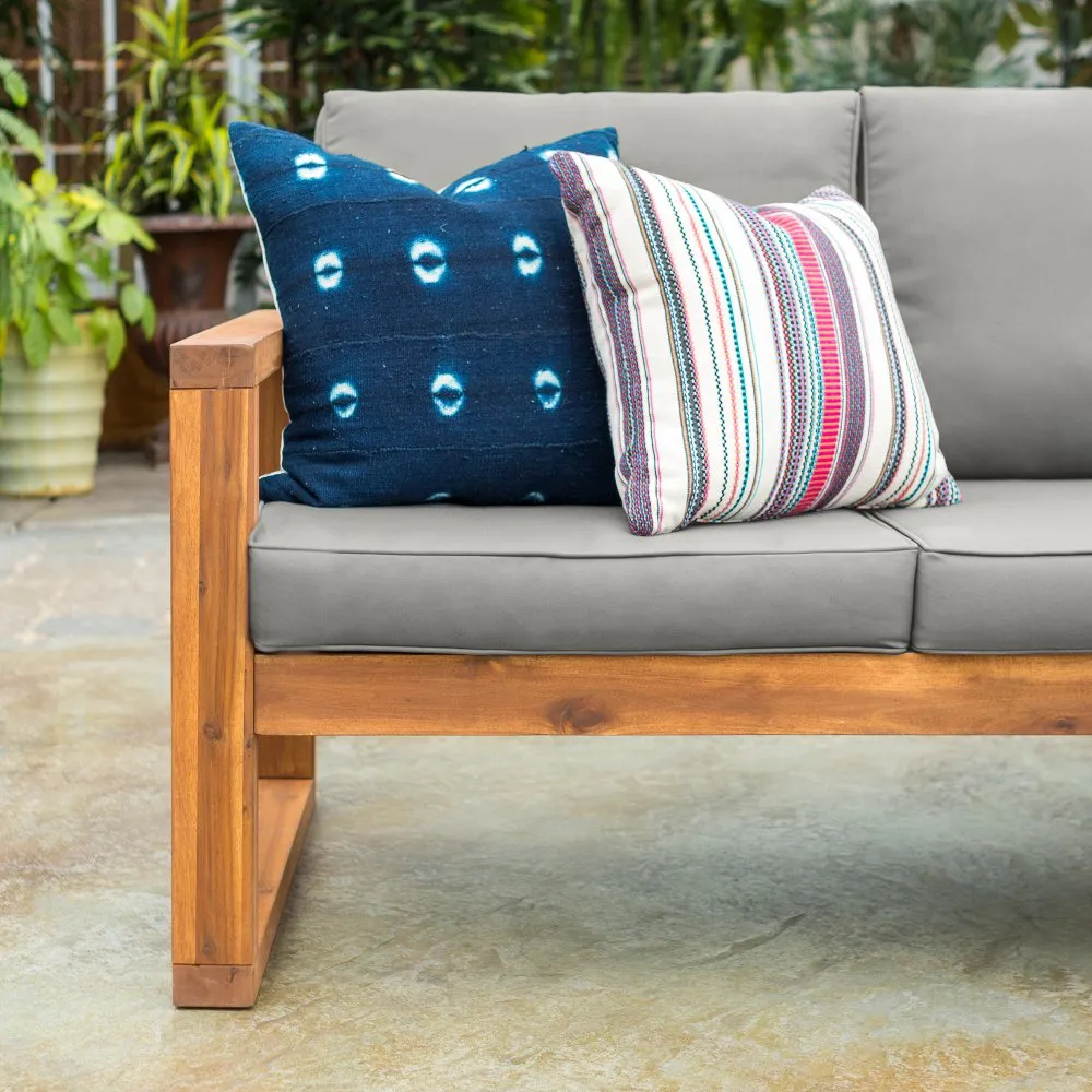 Hudson Brown Modern Patio Loveseat - Walker Edison