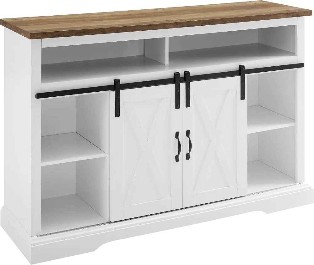 Carolina White 52 Inch Farmhouse TV Stand - Walker Edison