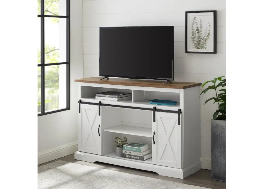 Carolina White 52 Inch Farmhouse TV Stand - Walker Edison