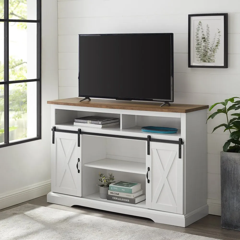 Carolina White 52 Inch Farmhouse TV Stand - Walker Edison