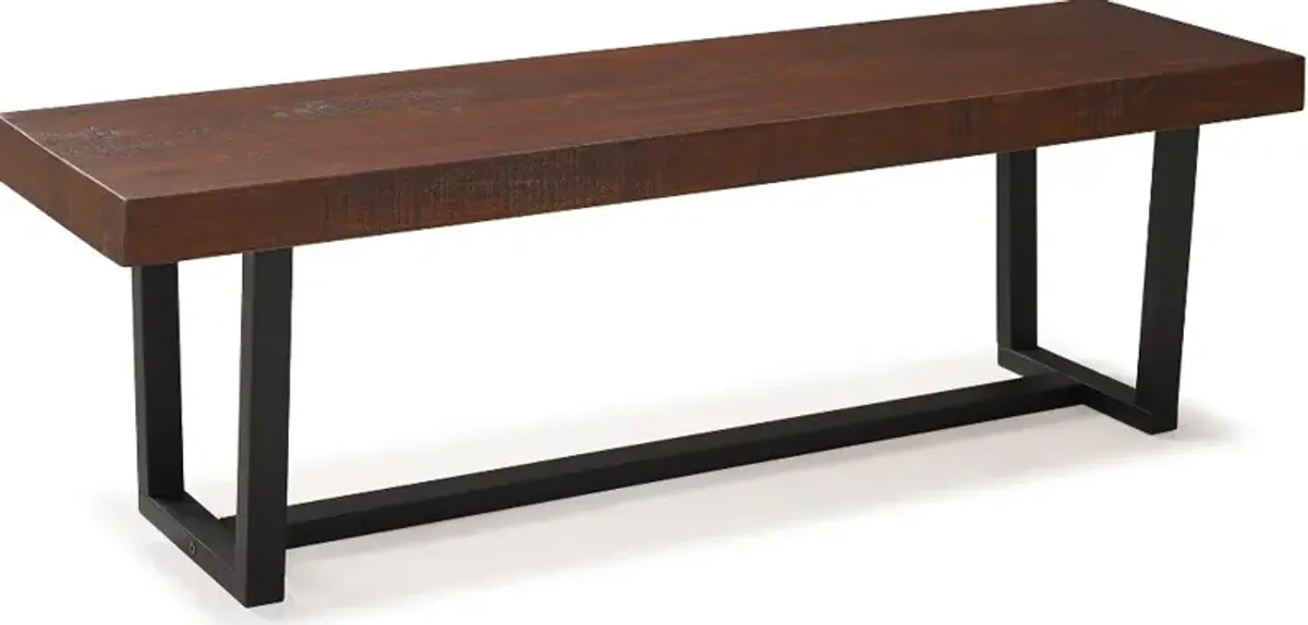 Durango Dark Brown Wood Dining Room Bench - Walker Edison