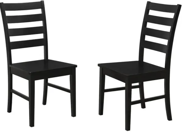 Argon Black Ladder Back Dining Room Chairs, Set of 2