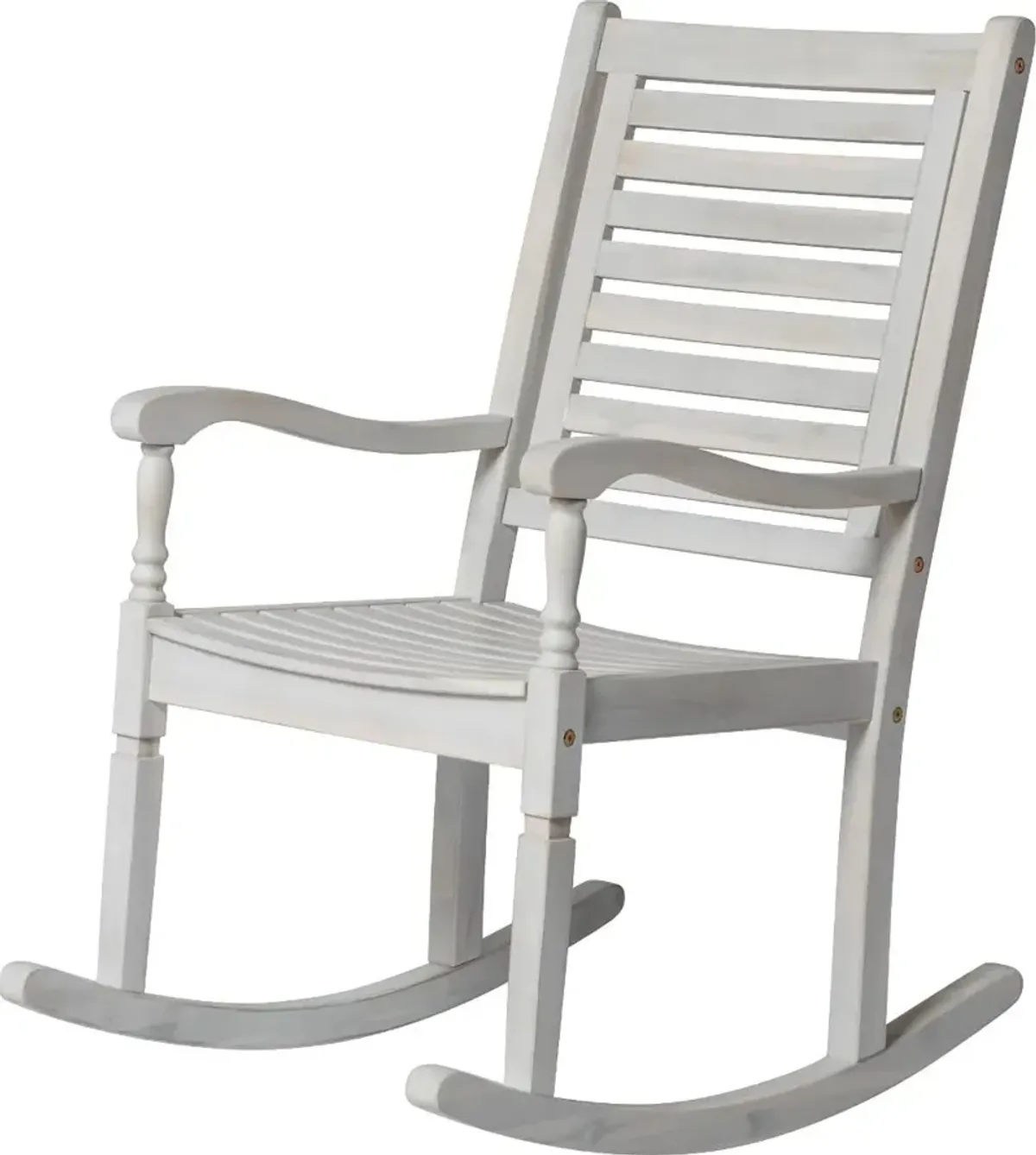 Midland White Wash Patio Wood Rocking Chair - Walker Edison