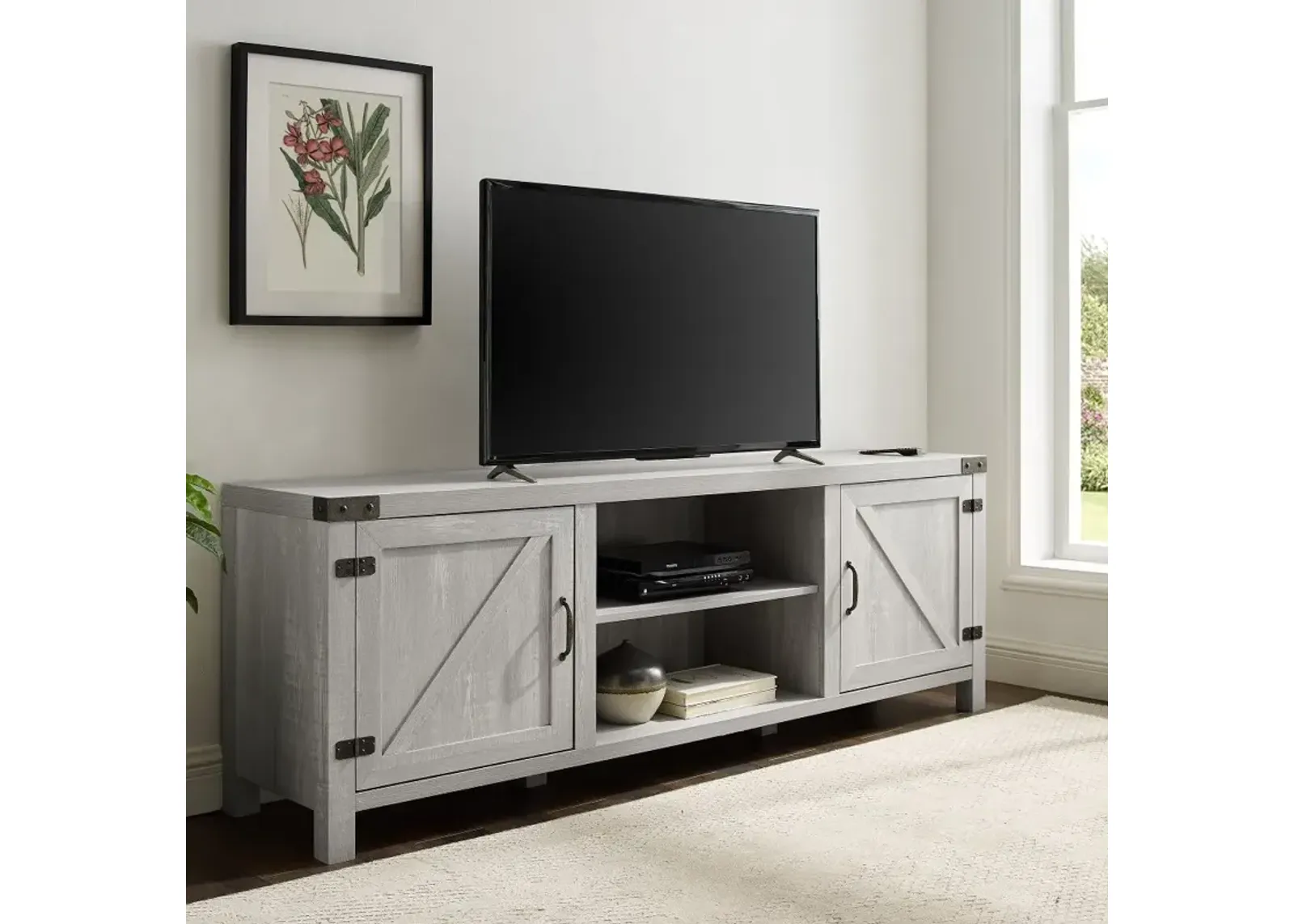 Gray Farmhouse 70 Inch TV Stand - Walker Edison