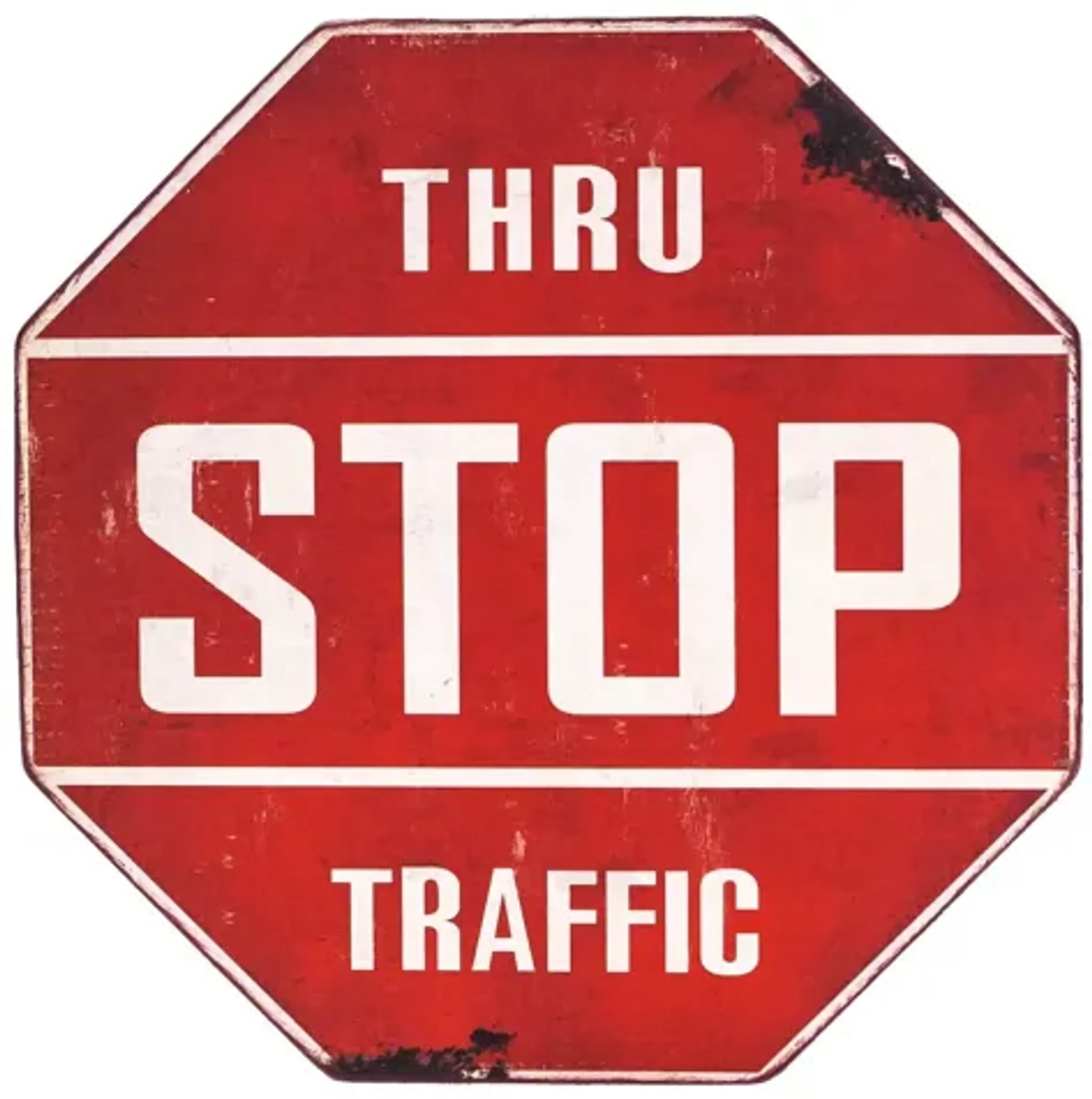 Red And White Metal Standing Stop Sign Rc Willey | Furniture.com
