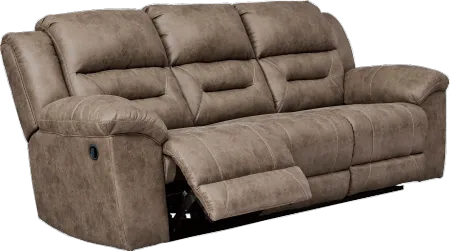 Stoneland Fossil Brown Casual Reclining Sofa