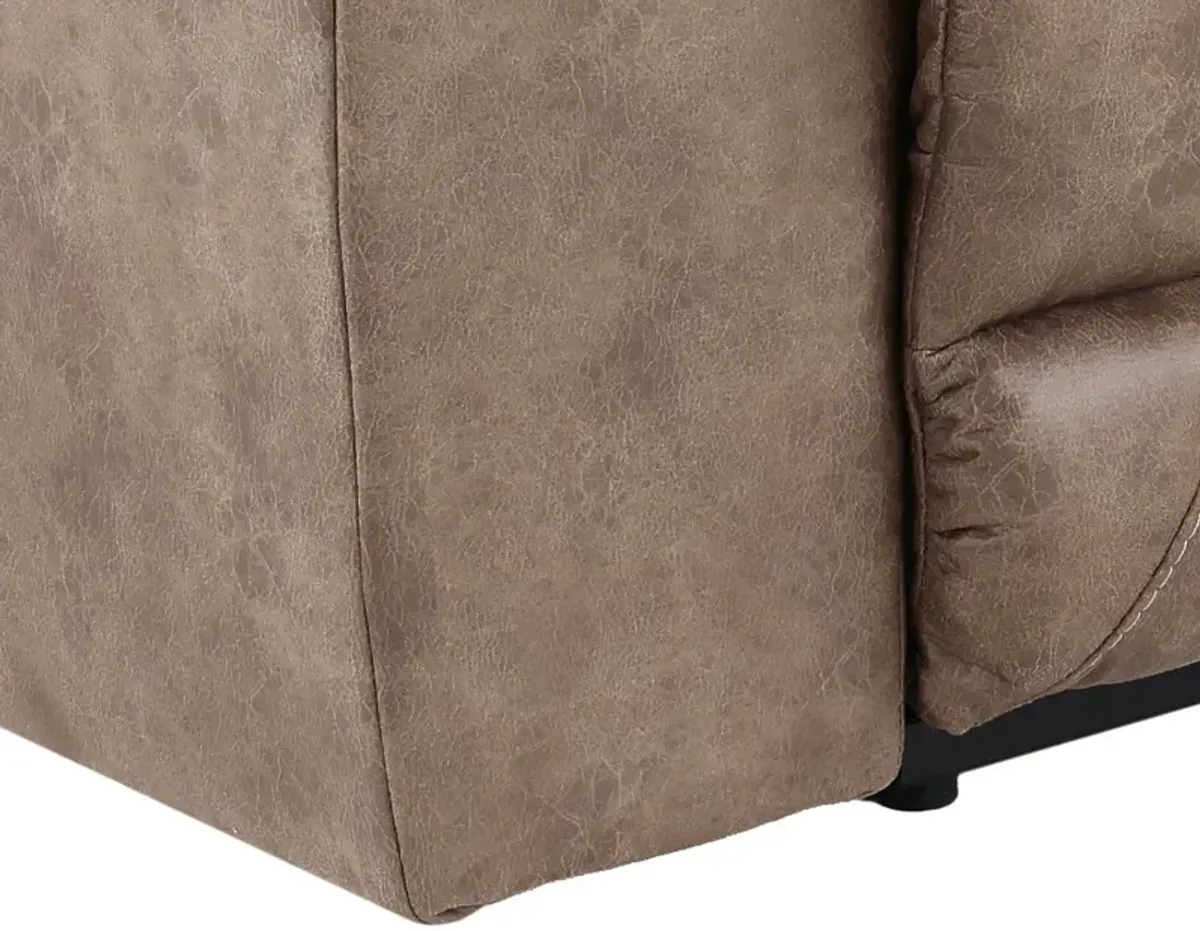 Stoneland Brown Reclining Loveseat with Console