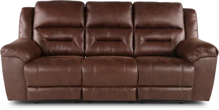 Stoneland Chocolate Brown Casual Reclining Sofa