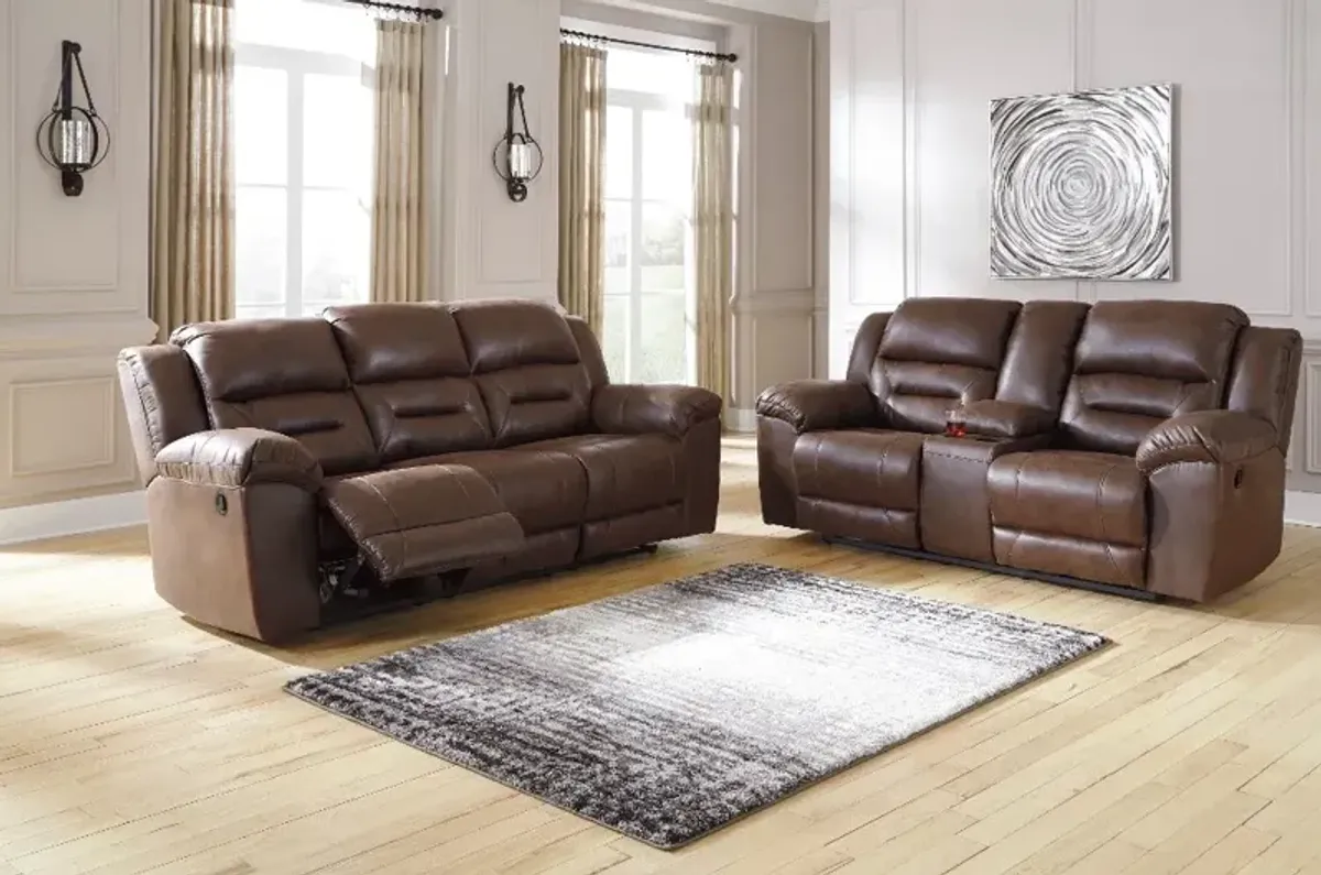 Stoneland Chocolate Brown Casual Reclining Sofa