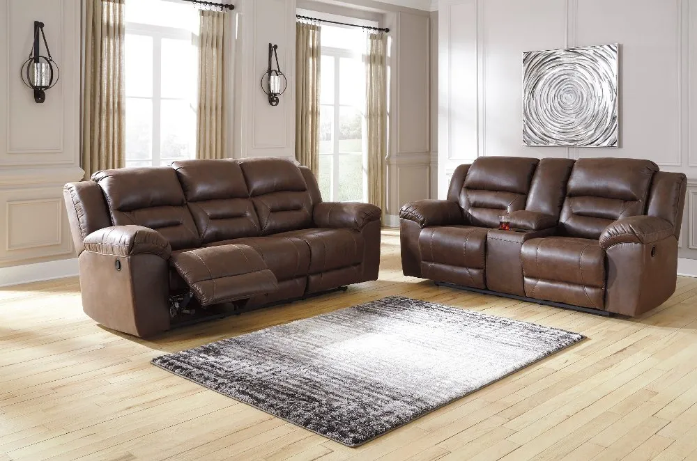 Stoneland Chocolate Brown Casual Reclining Sofa