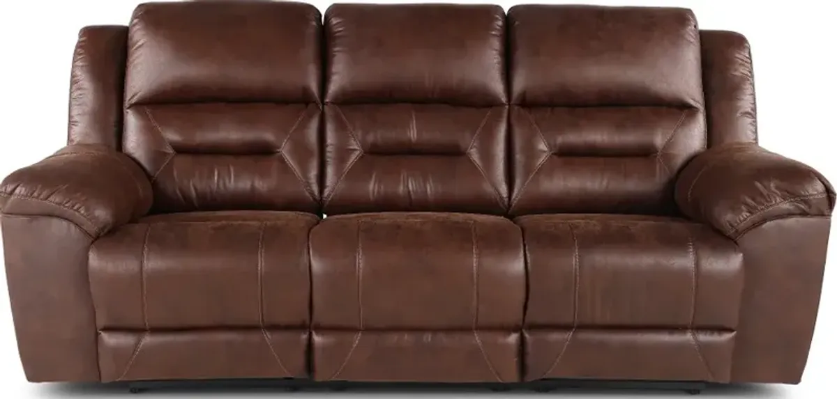 Stoneland Chocolate Brown Casual Reclining Sofa