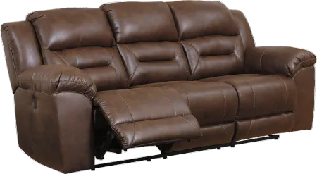 Stoneland Chocolate Brown Casual Reclining Sofa