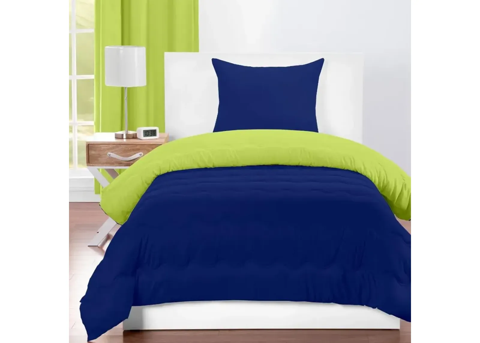 Spring Green and Blueberry Twin 3 Piece Bedding Collection