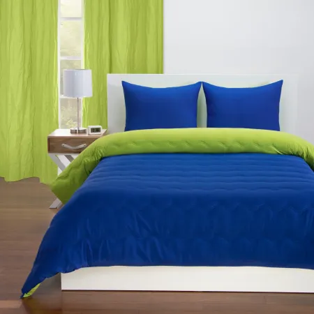 Spring Green and Blueberry Full 5 Piece Bedding Collection