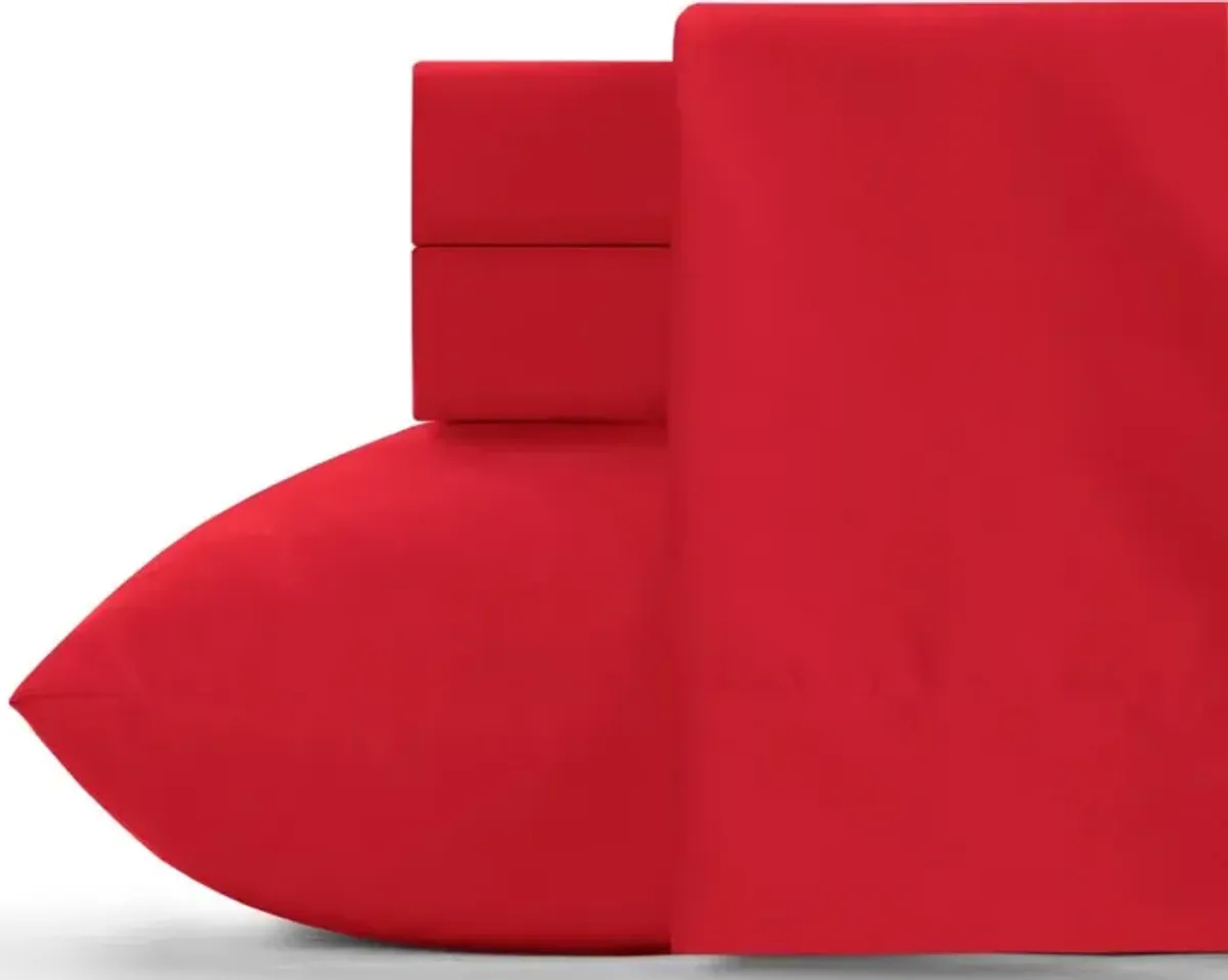 20 Inch Fuzzy Fur Scarlet Red Throw Pillow