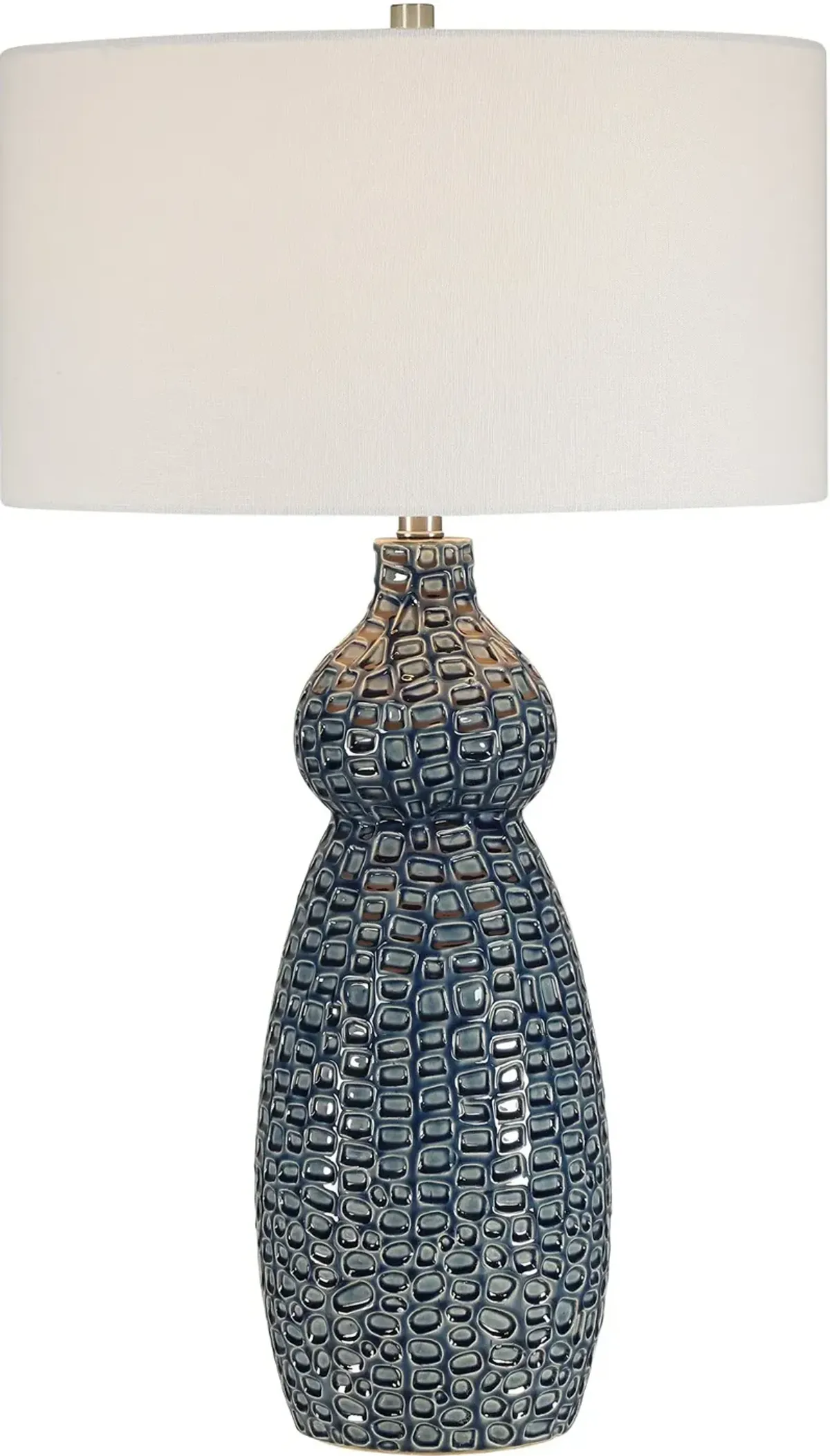 Transitional Deep Cobalt Blue Ceramic Table Lamp - Halloway