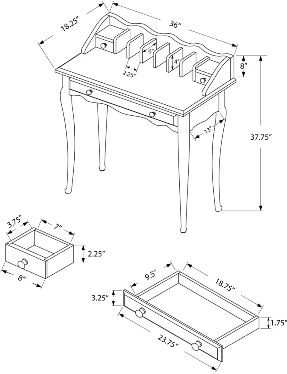 Dark Cherry Computer Desk