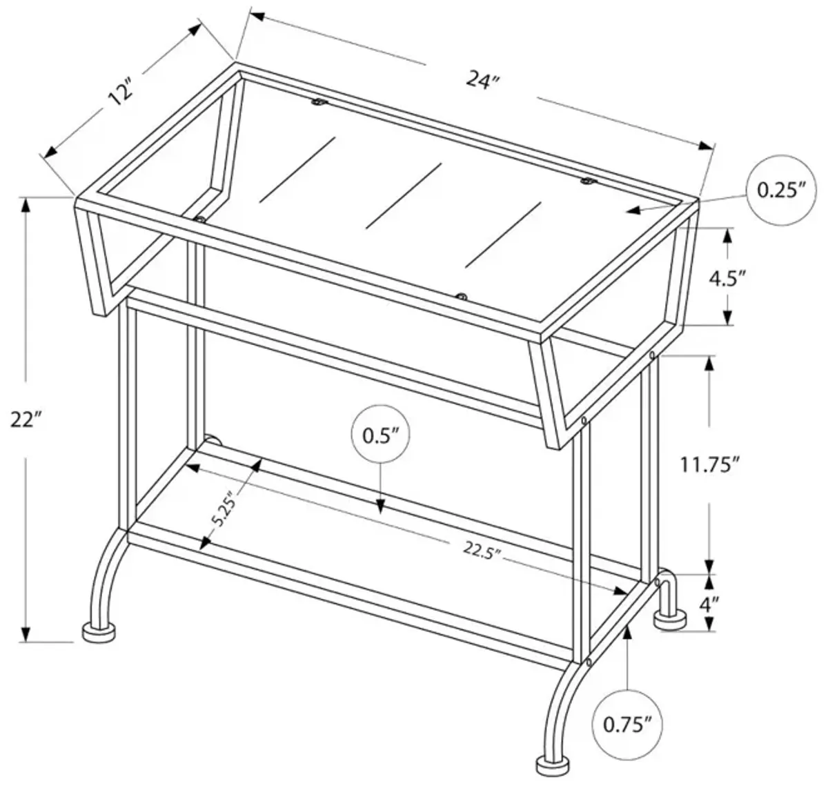 White Modern Accent Table - Side