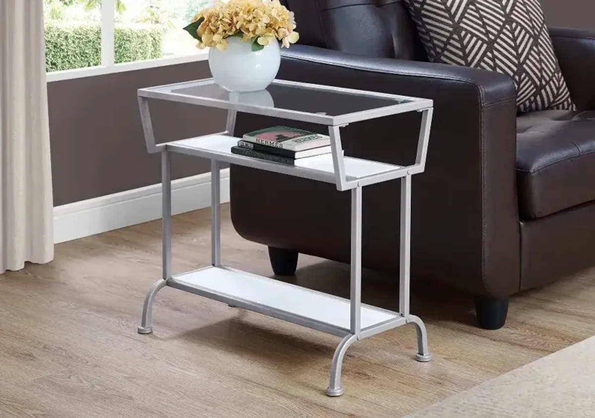 White Modern Accent Table - Side