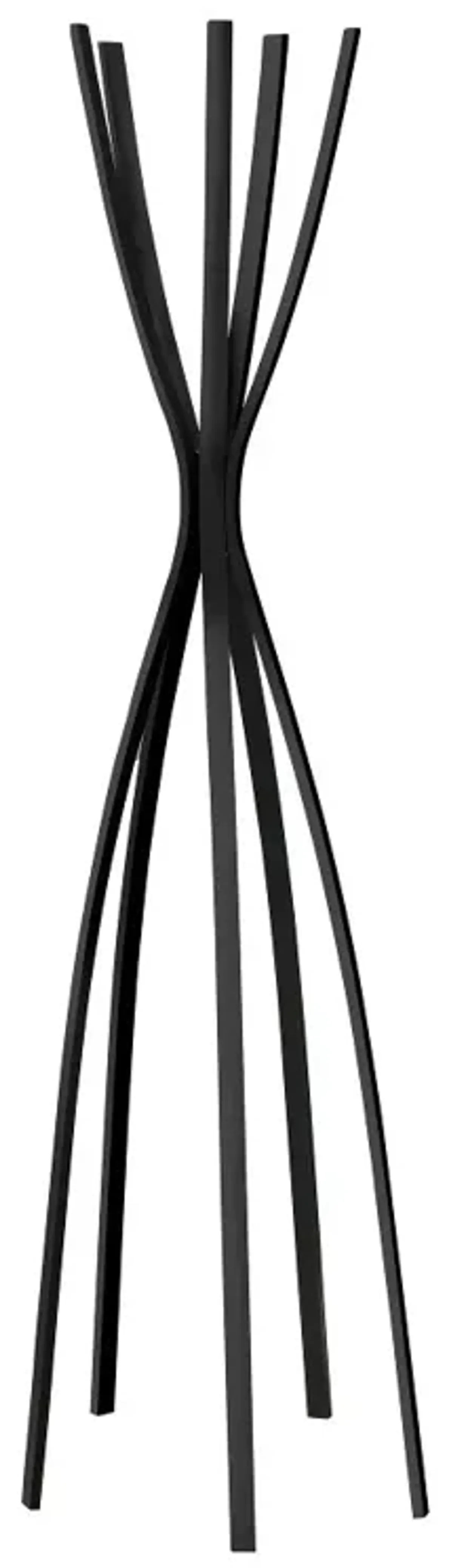 Contemporary Satin Black Metal Coat Rack