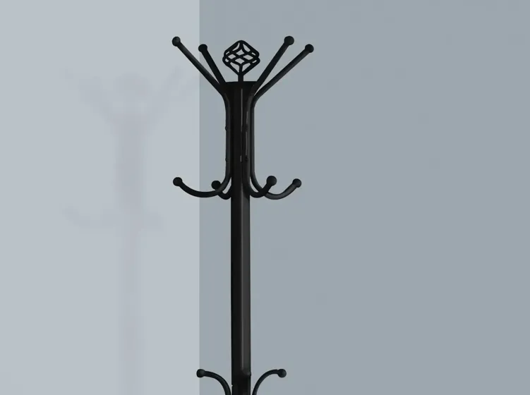 Contemporary Black Metal Coat Rack
