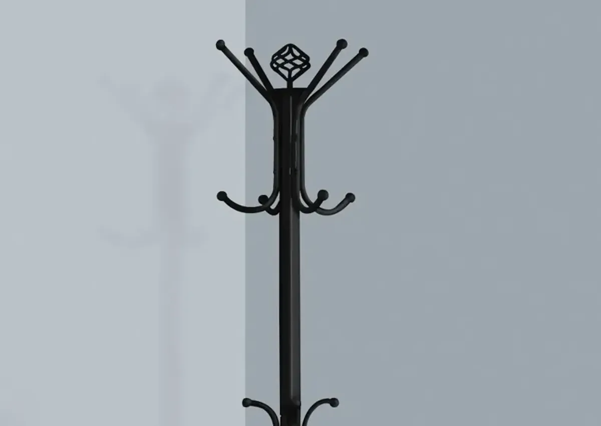 Contemporary Black Metal Coat Rack