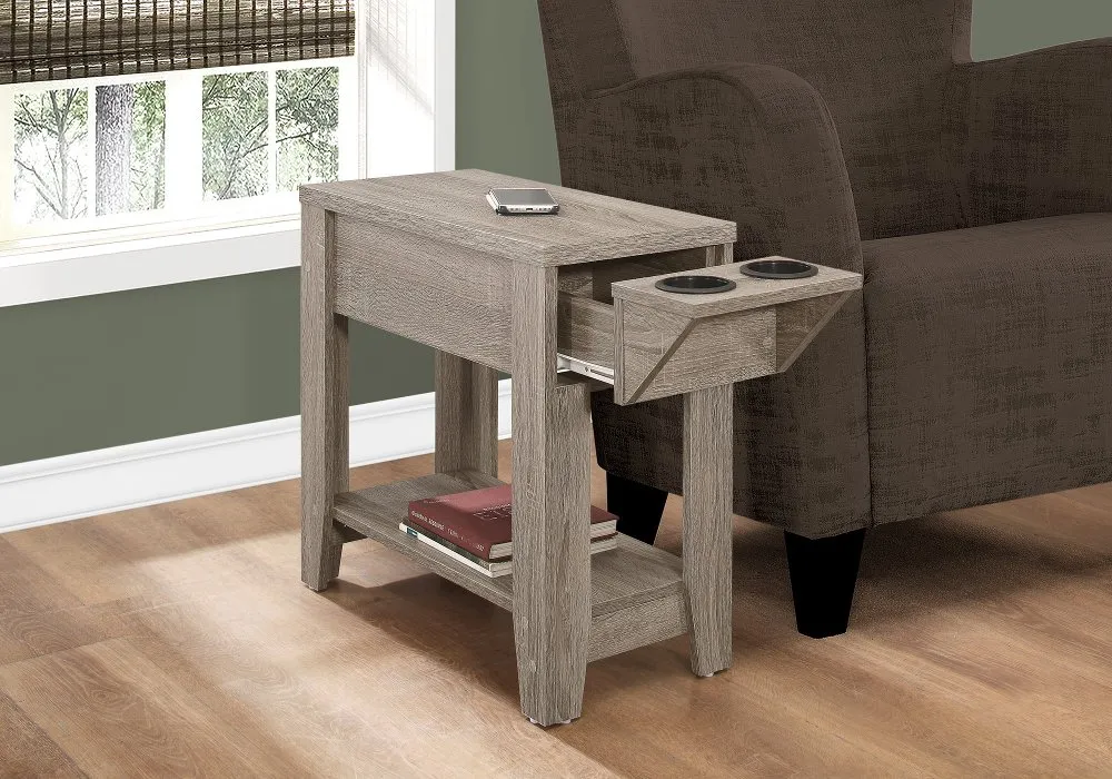 Dark Taupe Accent Side Table