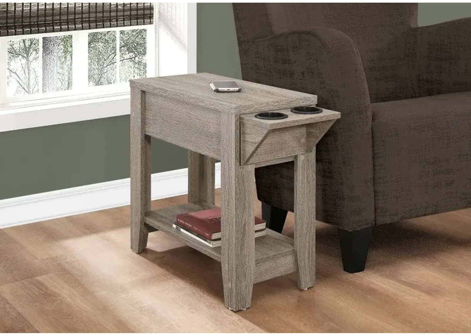 Dark Taupe Accent Side Table