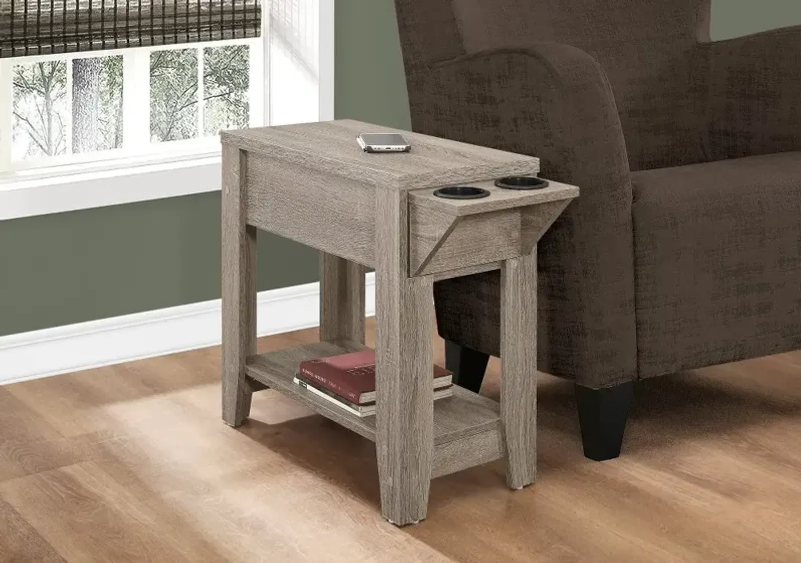 Dark Taupe Accent Side Table