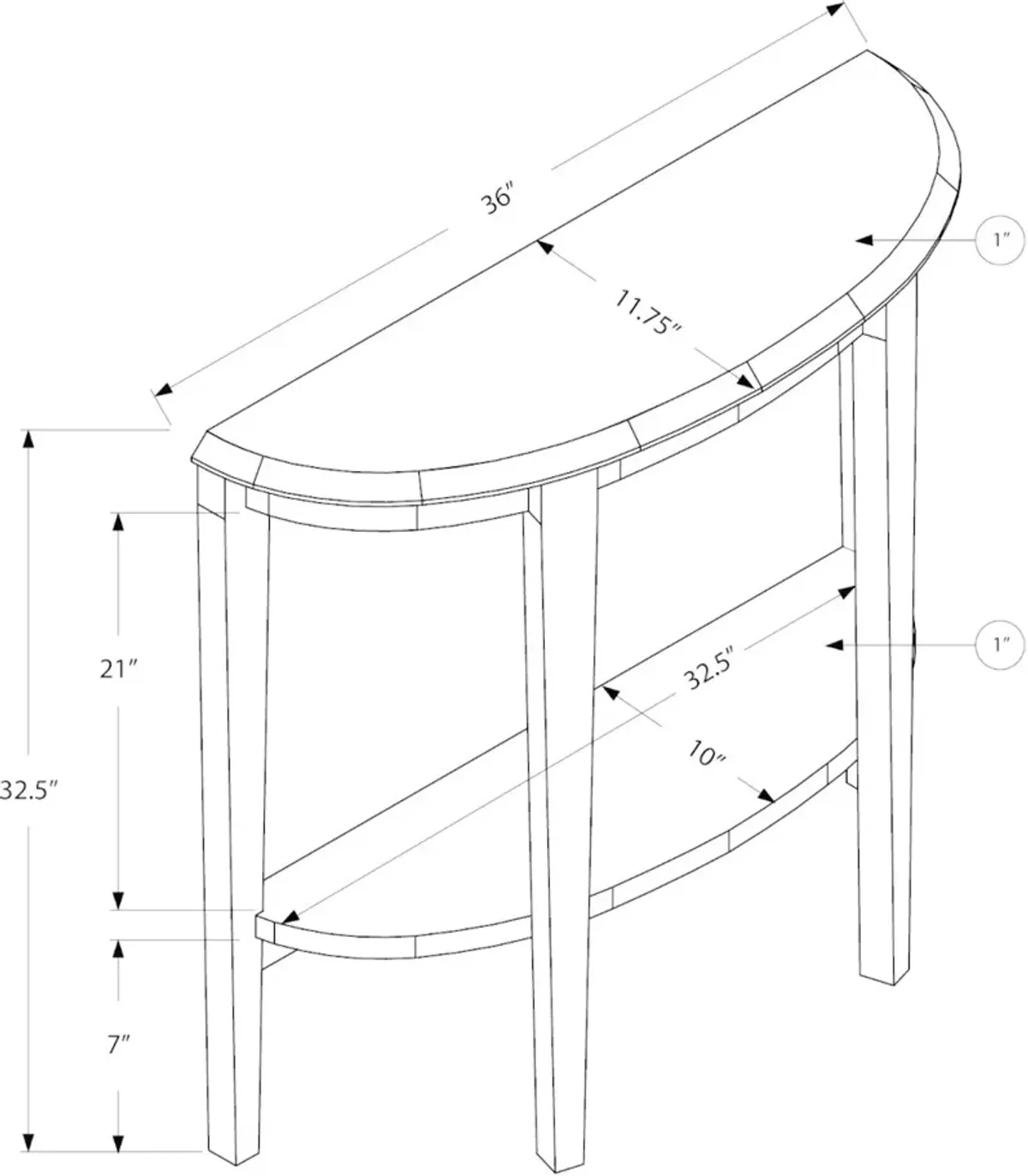 White Hall Sofa Table