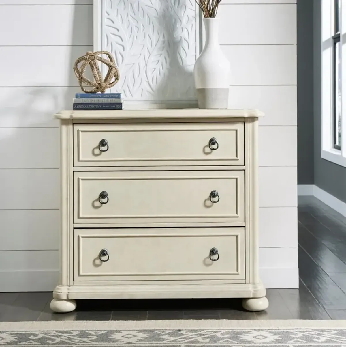 Provence Antiqued White 3 Drawer Chest