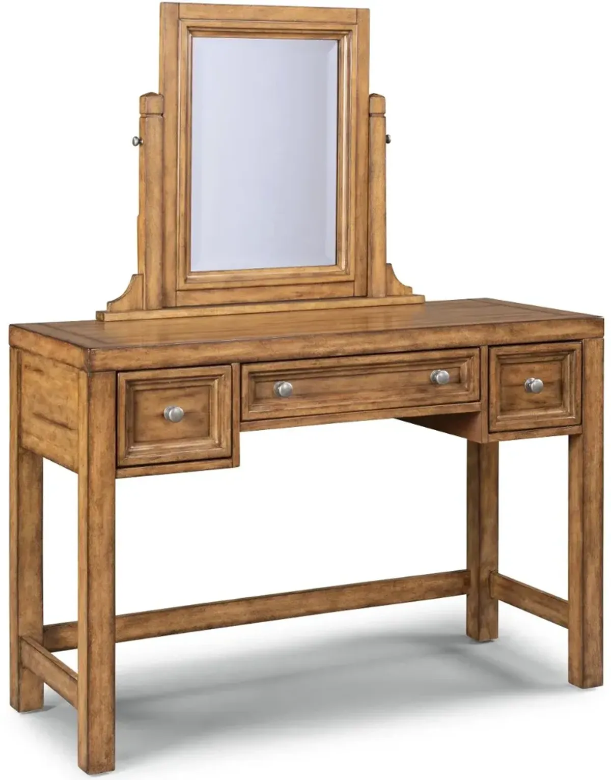 Contemporary Toffee Brown Vanity with Mirror - Sedona