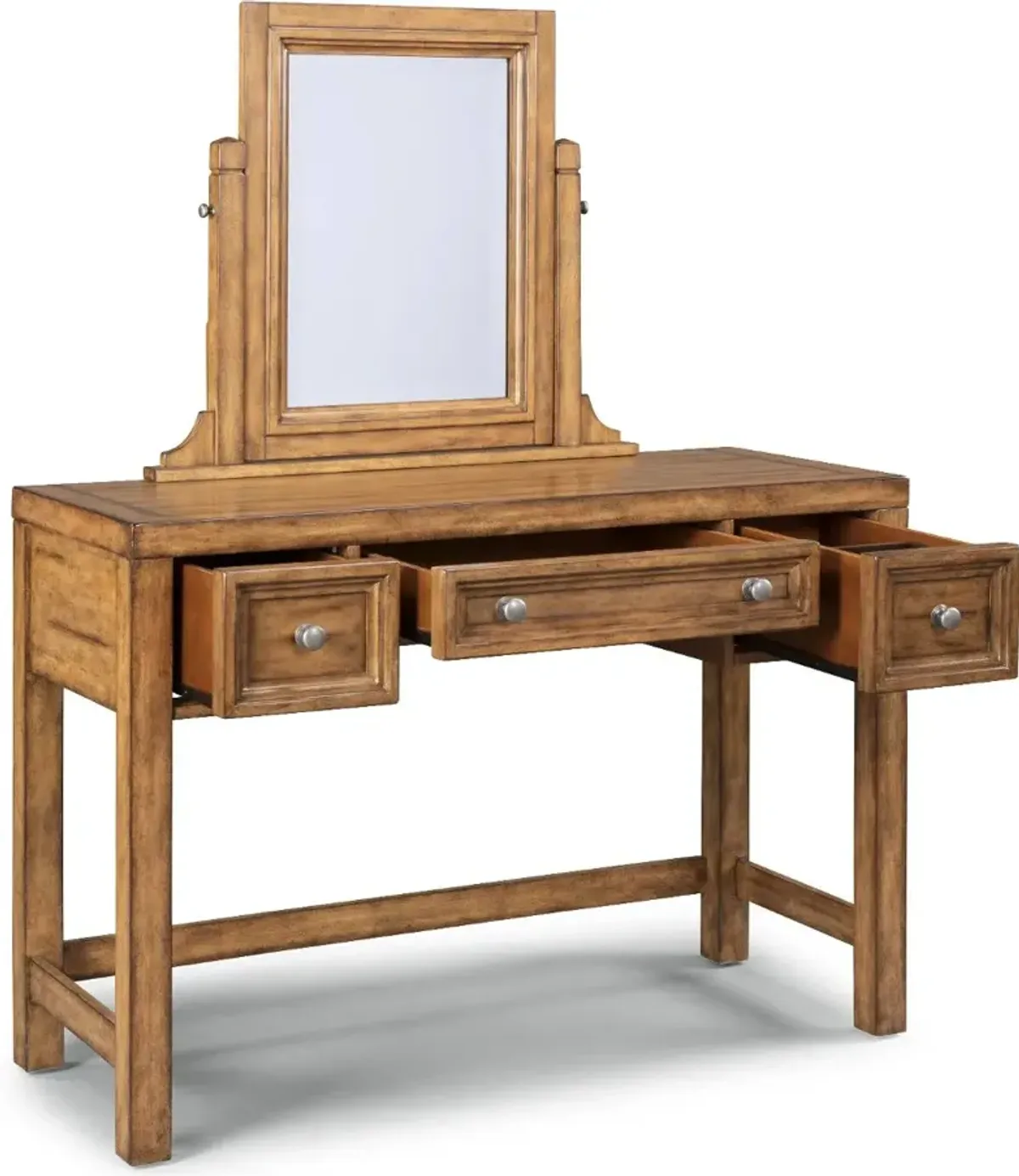 Contemporary Toffee Brown Vanity with Mirror - Sedona