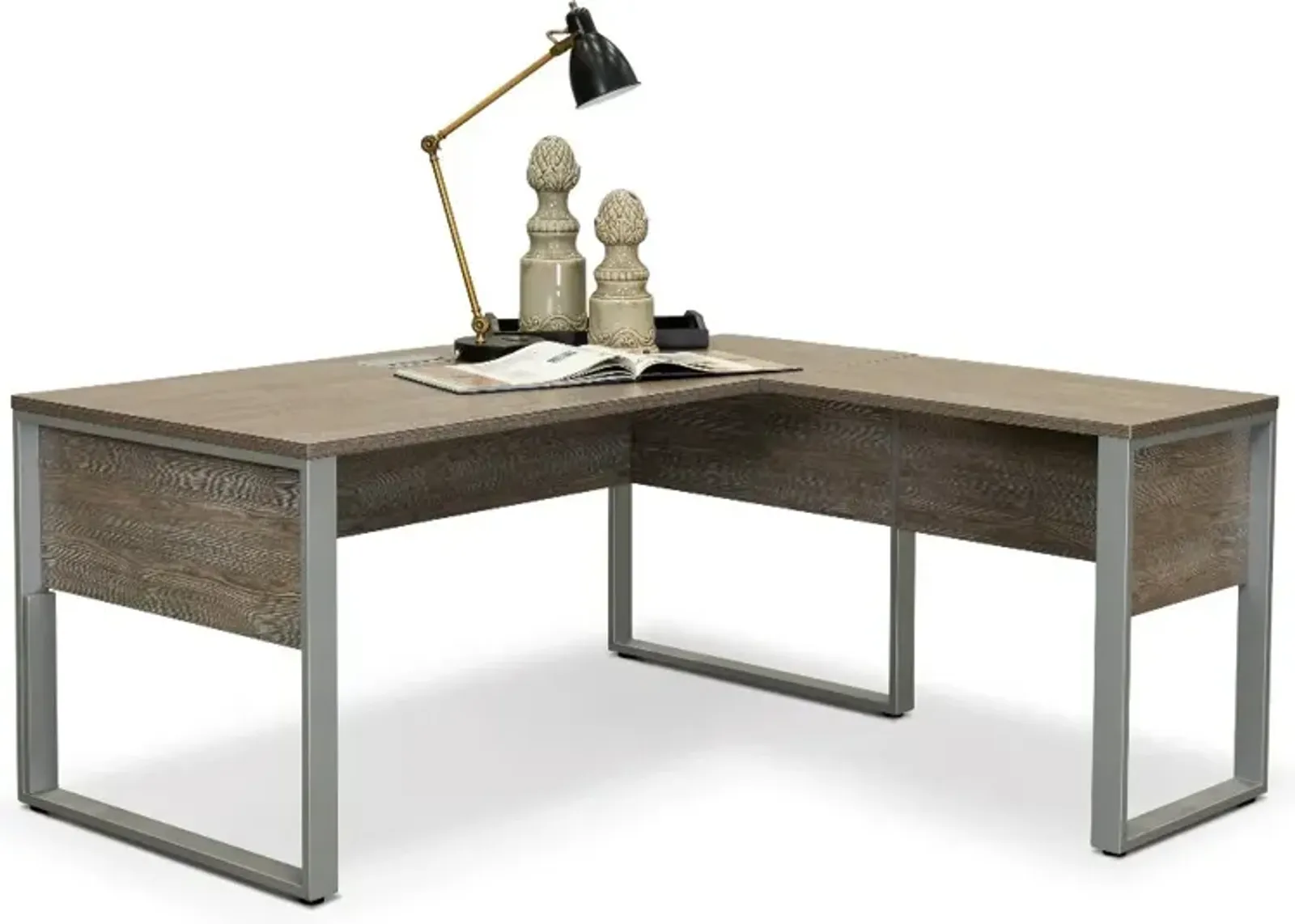 Kalmar Gray Home Office Desk and Return