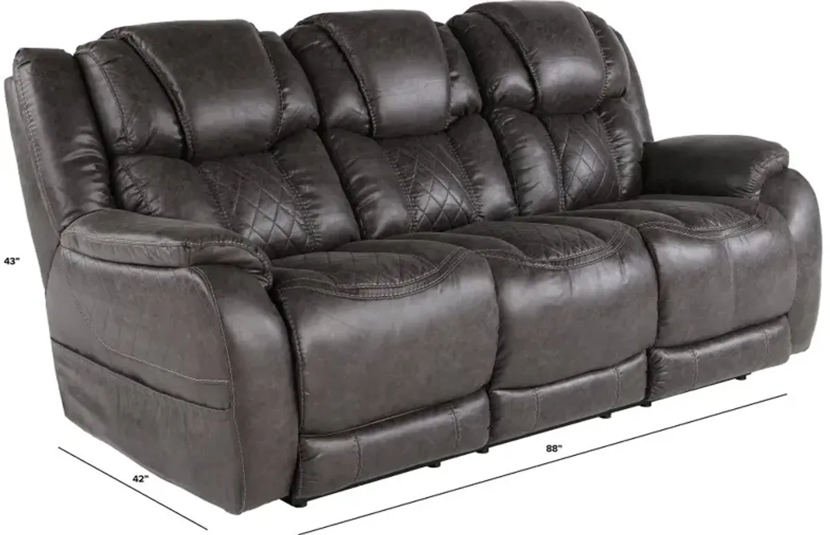 Daytona Steel Gray Power Reclining Sofa